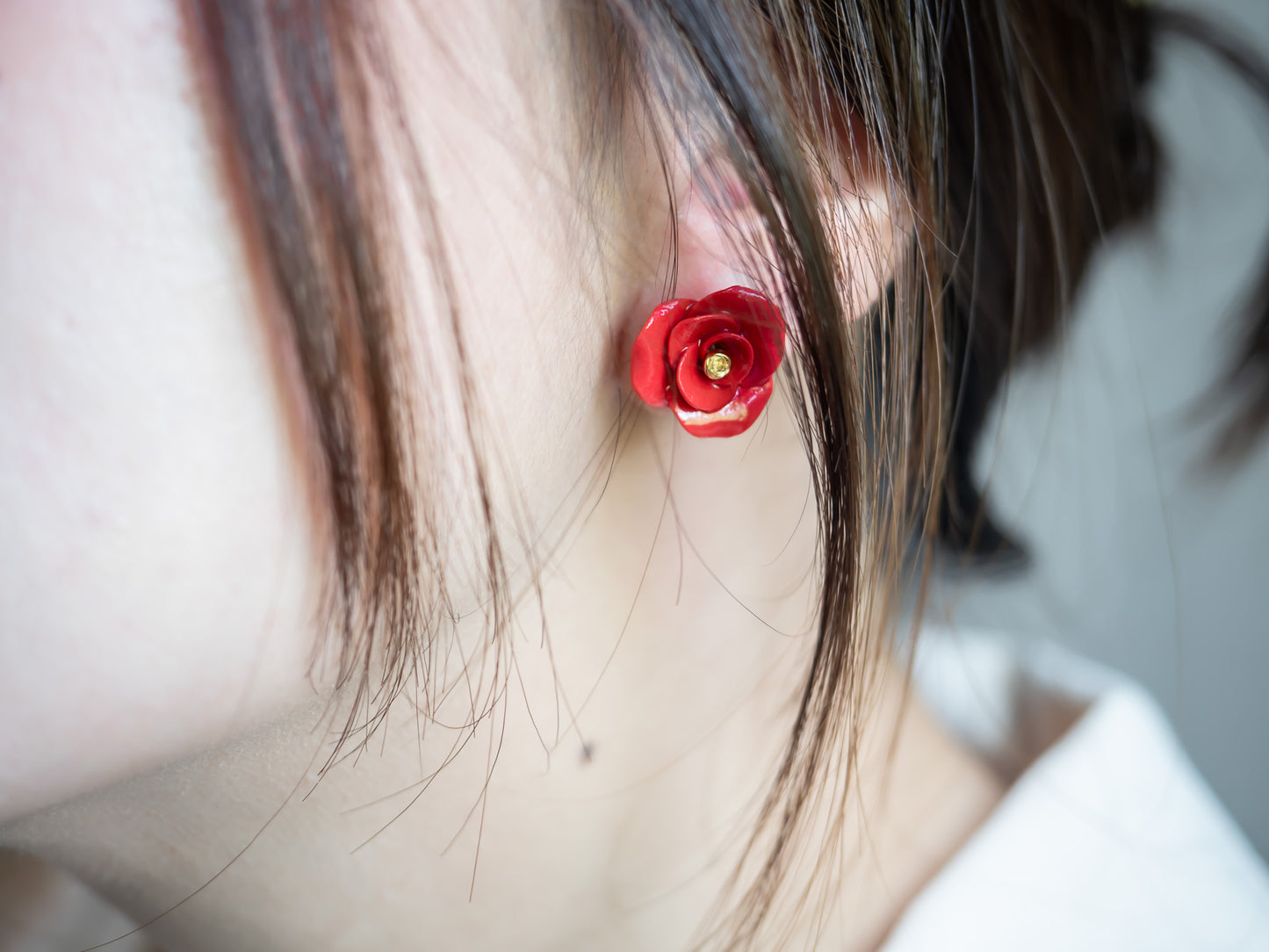 Red Rose Earring