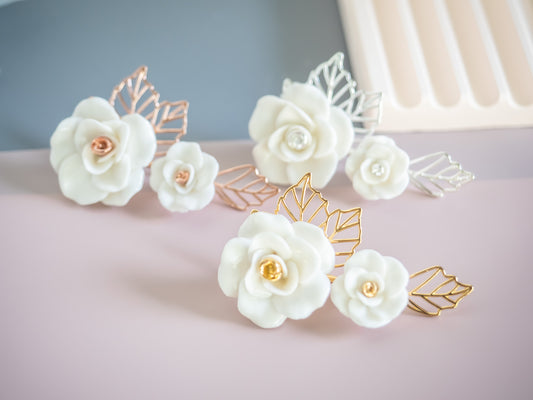 White Rose Brooch