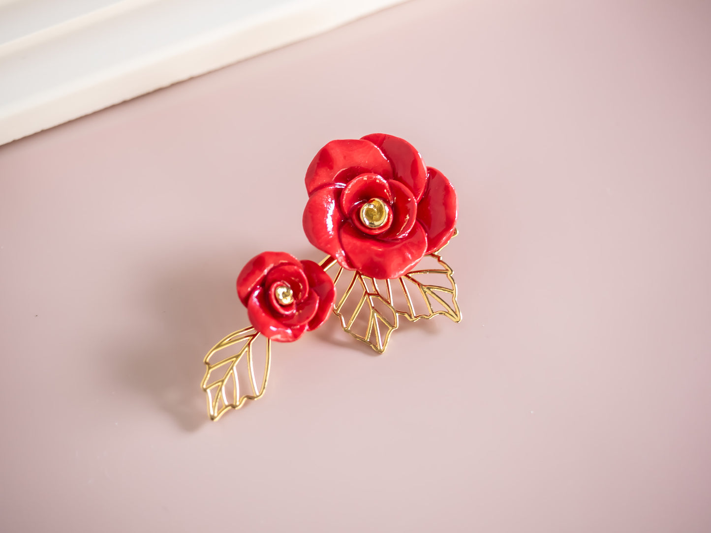 Red Rose Brooch