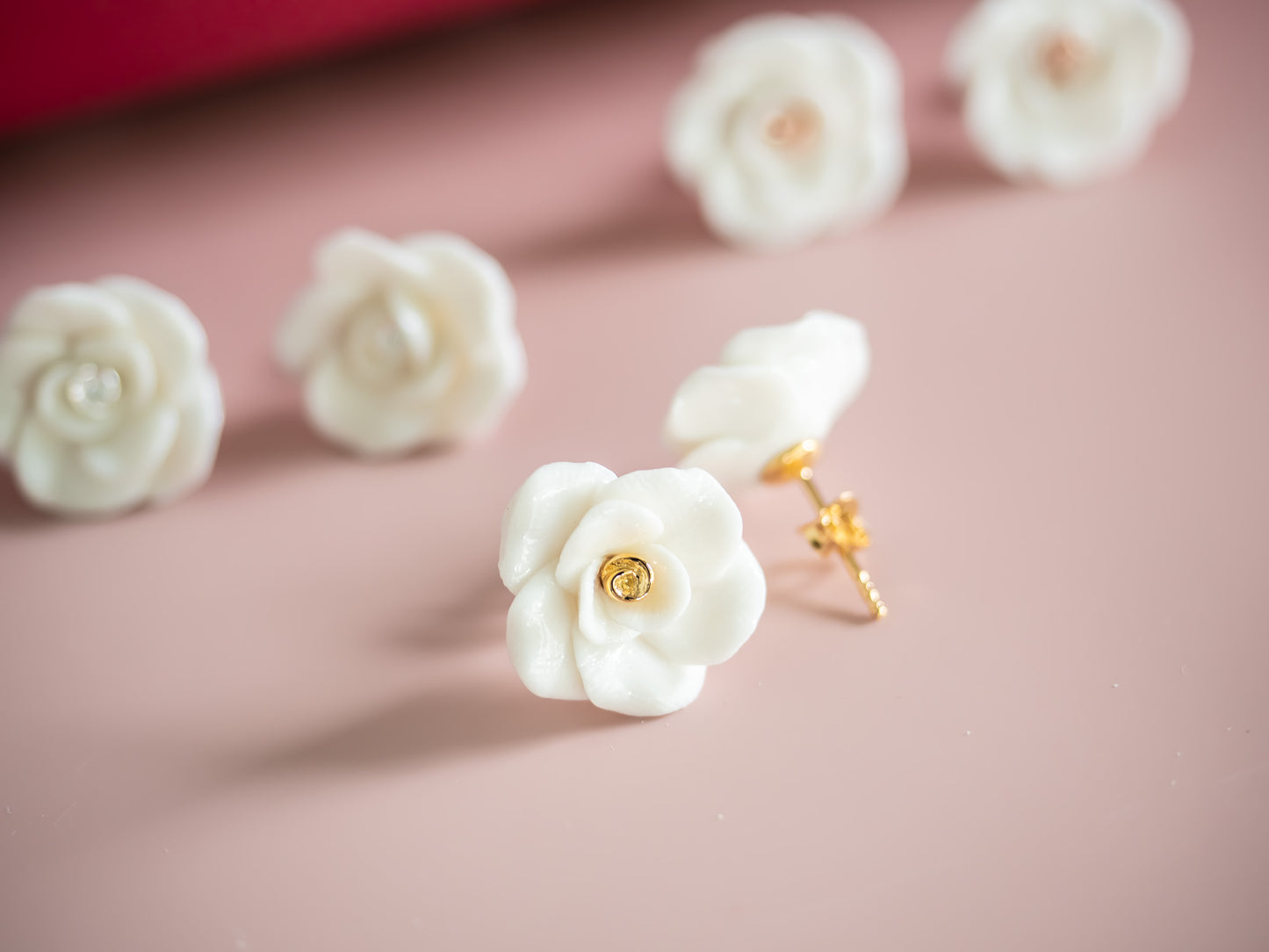 White Rose Earring