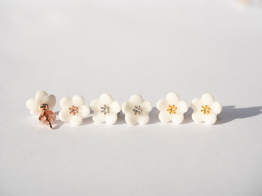 White Plum Blossom Earring