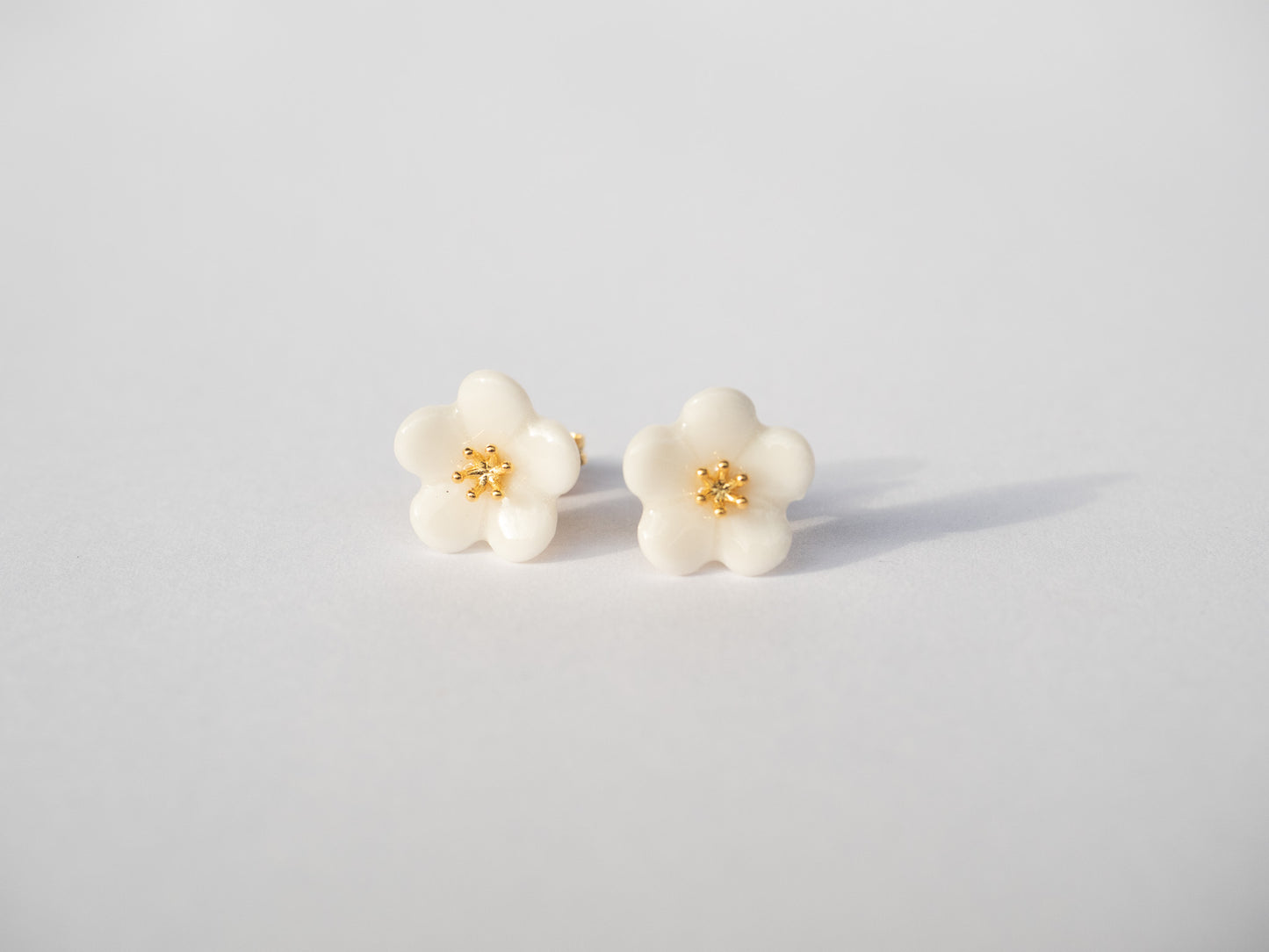 White Plum Blossom Earring